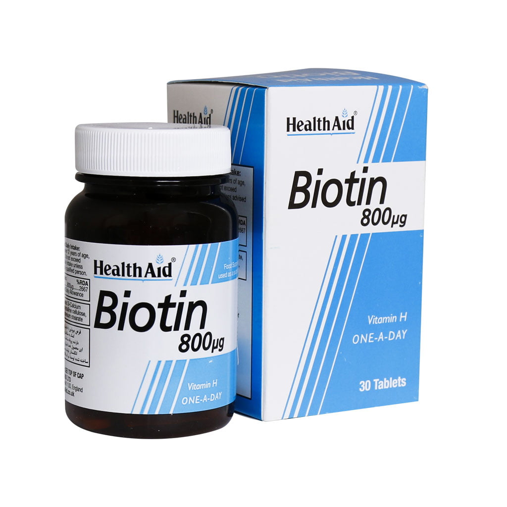 قرص بیوتین 800 میکروگرم هلث اید 30 عددیBIOTIN HEALTH AID