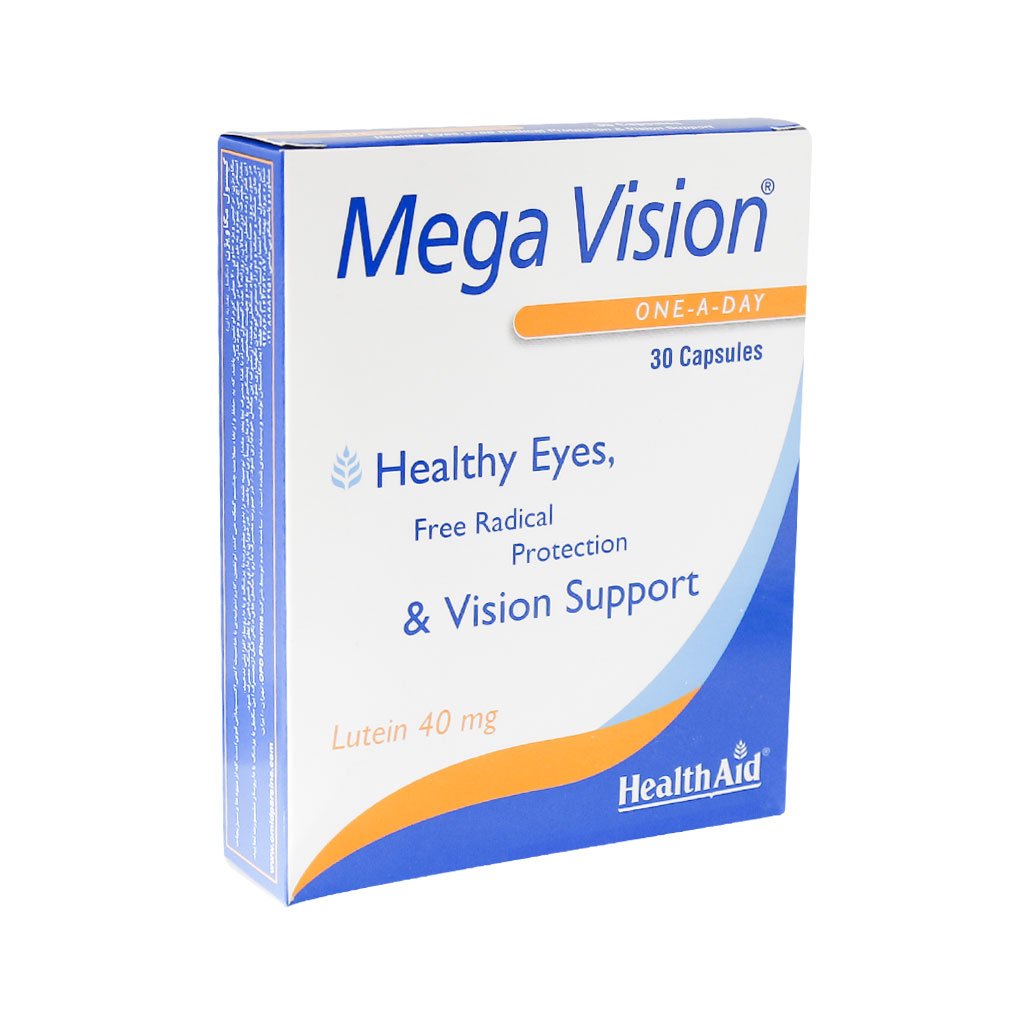 کپسول مگا ویژن لوتئین ۴۰ میلی گرم هلث اید MEGA VISION HEALTH AID