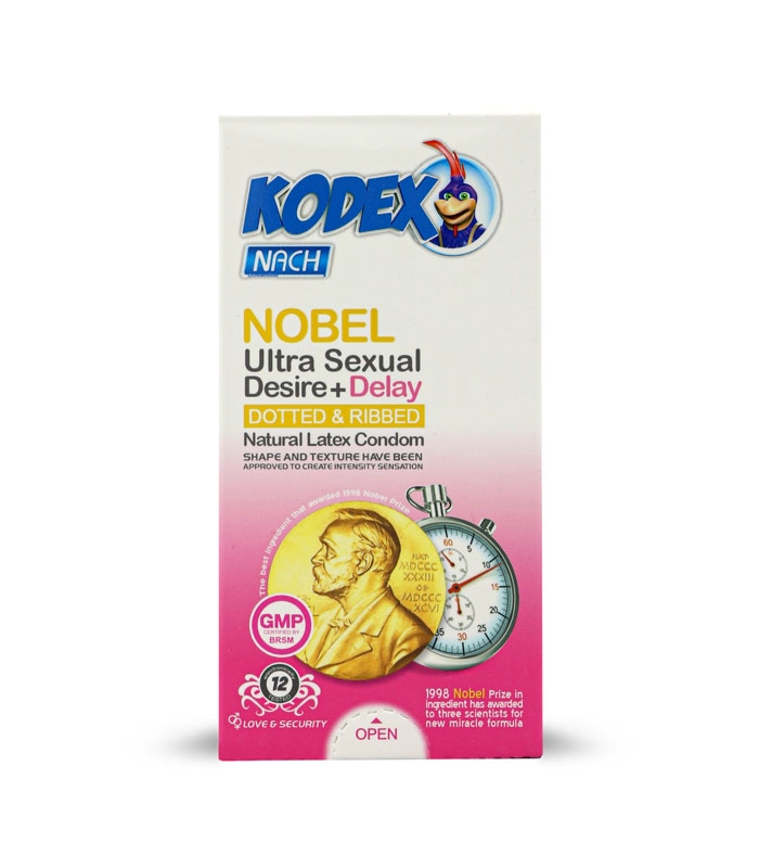 کاندوم تحریک کننده و تاخیری نوبل 12 عددی کودکس NOBEL CONDOM KODEX