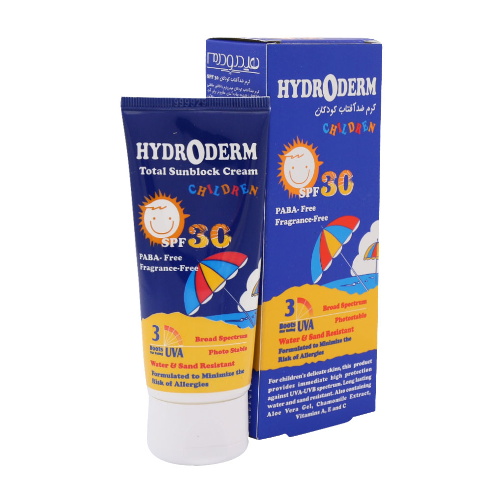 کرم ضد آفتاب کودکان هیدرودرم با فاکتور حفاظتی  TOTAL SUNBLOCK CREAM CHILDREN SPF 30 HYDRODERM