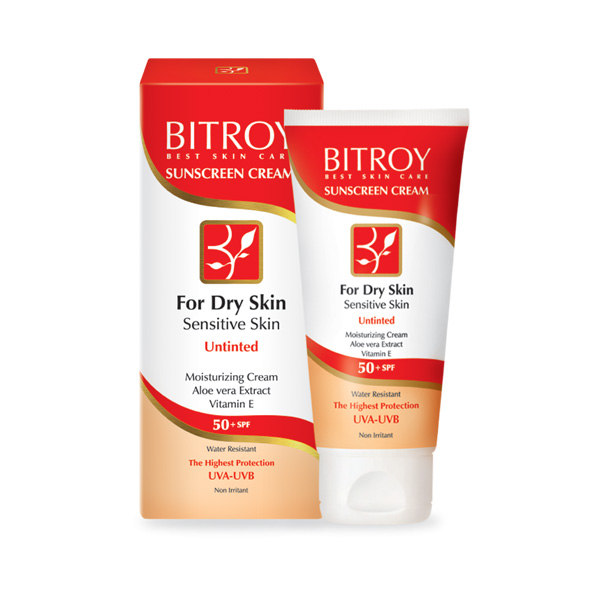 کرم ضدآفتاب مناسب پوست های خشک و حساس با SPF50 بدون رنگ بیتروی SUNSCREEN CREAM FOR DRY SKIN UNTINTED BITROY