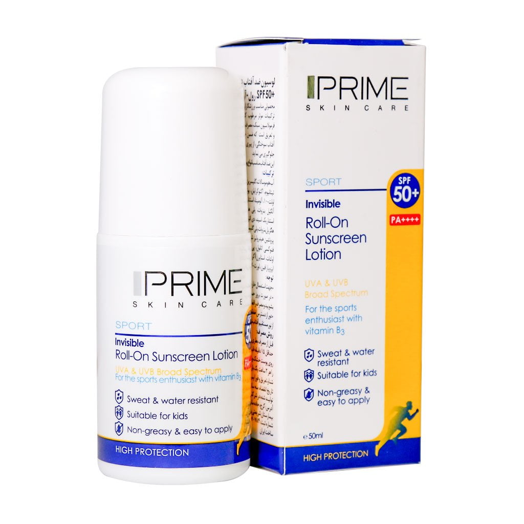 لوسیون ضد آفتاب SPF 50 رول - آن و فاقد رنگ پرایم SPORT INVISIBLE ROLL - ON SUNSCREEN LOTION PRIME