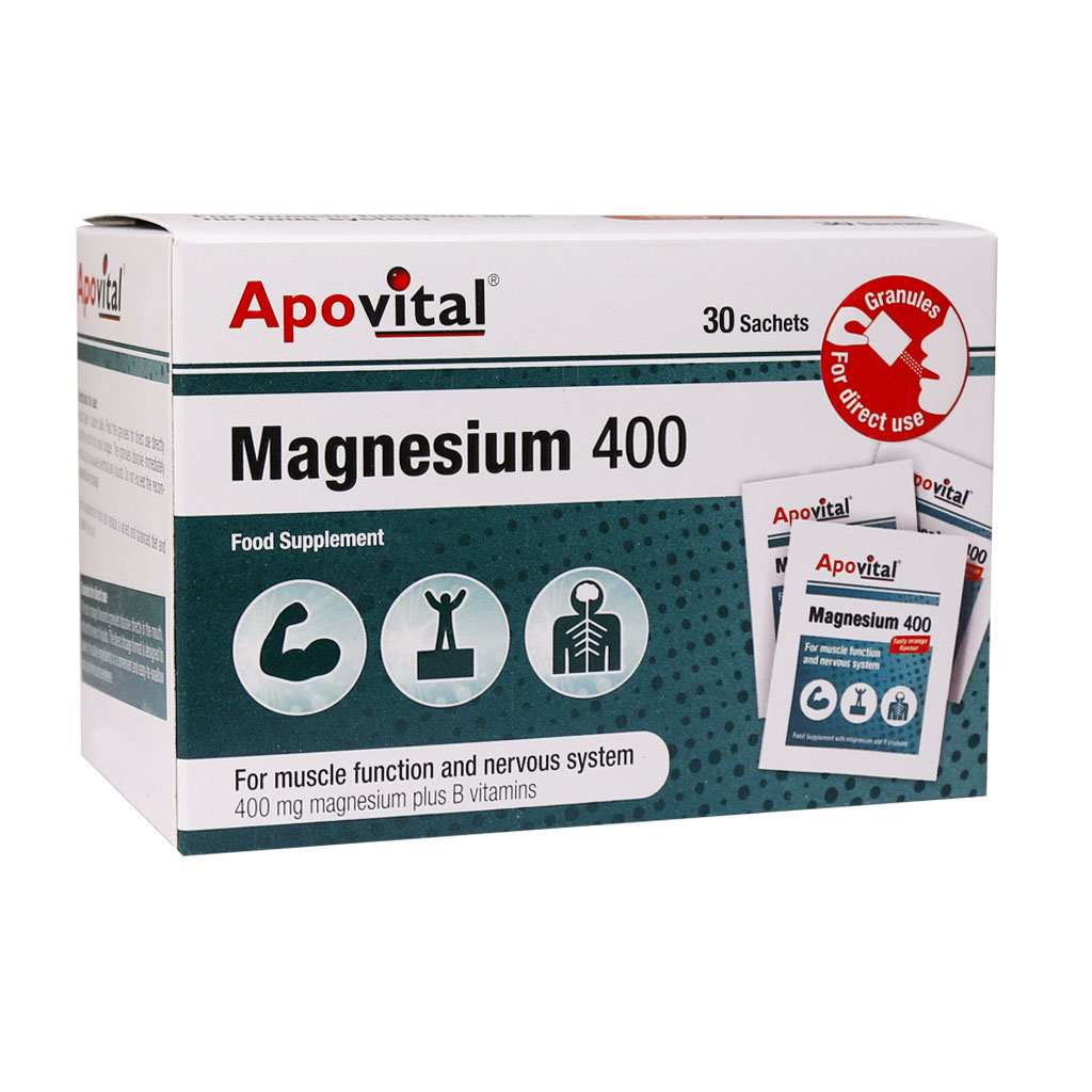 ساشه منیزیم ۴۰۰ آپوویتال APOVITAL MAGNESIUM ۴۰۰